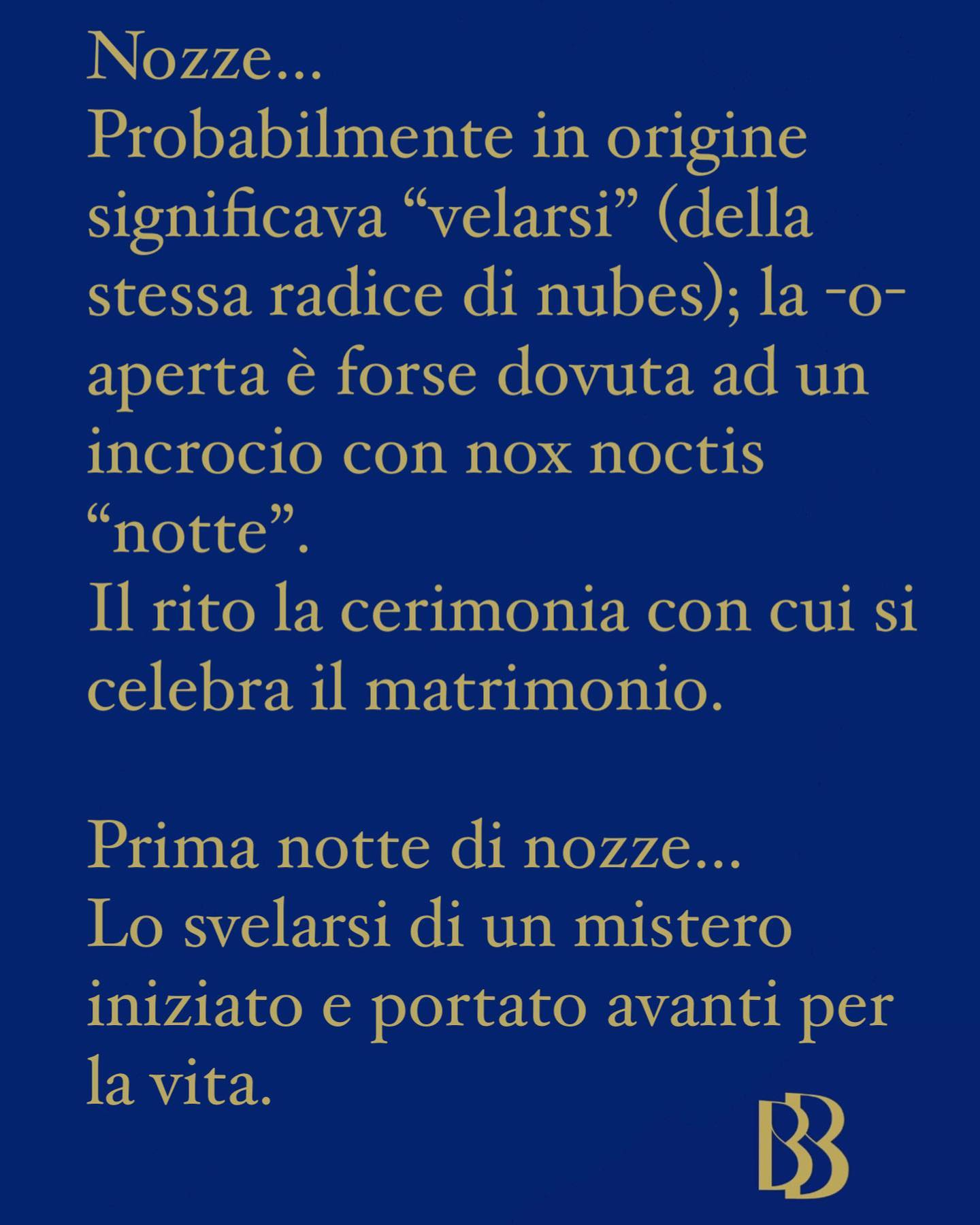 … continuiamo le curiosità del mondo “sposi” e delle parole ad esso legate.